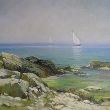 Схема вышивки «парусники на горизонте»