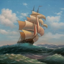 Схема вышивки «парусник»