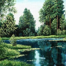 Схема вышивки «возле реки»