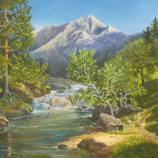 Схема вышивки «горный пейзаж»