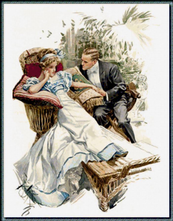 Пара - любовь, пара, поцелуй, ретро - предпросмотр