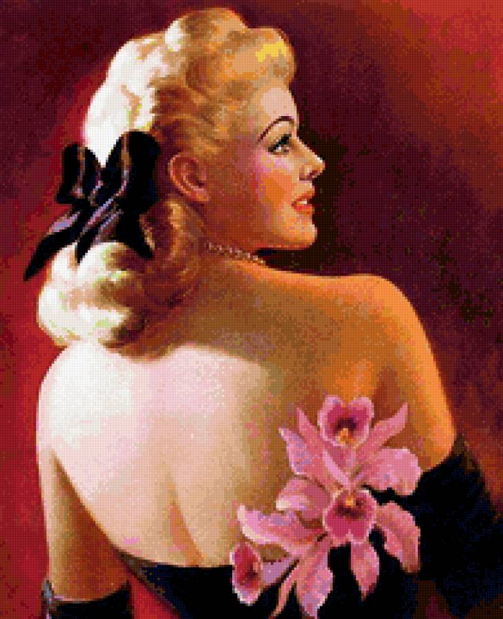 девушка - ретро, красота, девушка, картина, любовь - предпросмотр