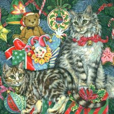 Схема вышивки «кошки»