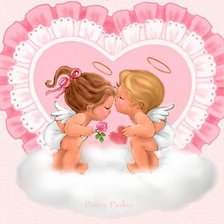 Схема вышивки «ангельская парочка»