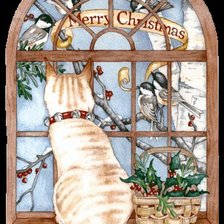 Схема вышивки «кошка»