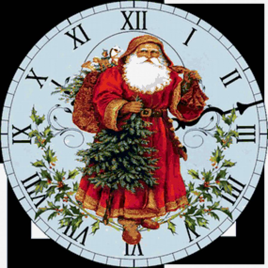 часики - дед мороз, часы, зима, оформление, новый год - предпросмотр