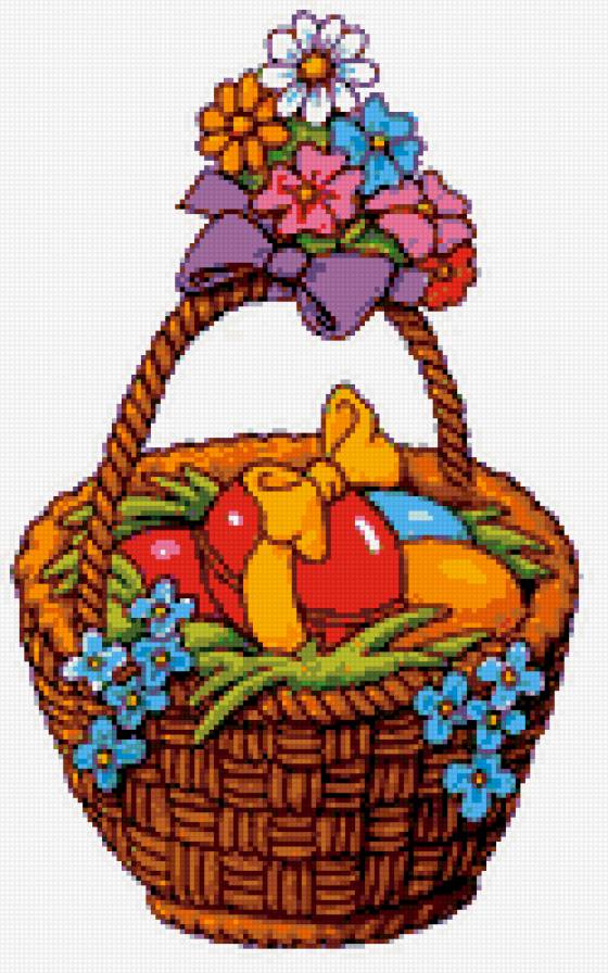 корзиночка - крашанки, пасха, корзинка, корзина - предпросмотр