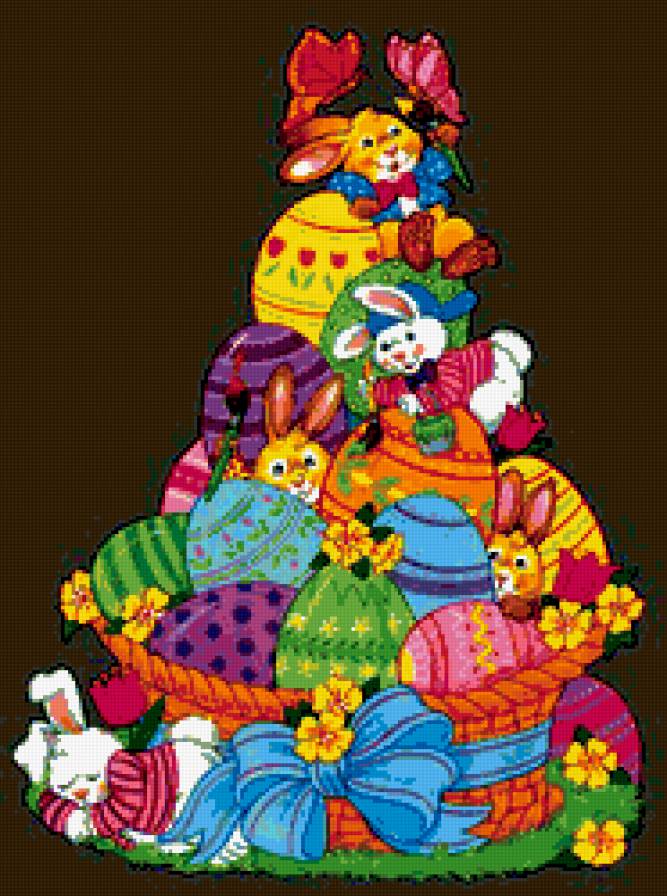 пасха - заяц, зверята, крашанки, кролики, кролик - предпросмотр
