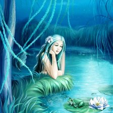 Схема вышивки «русалка и лилия»