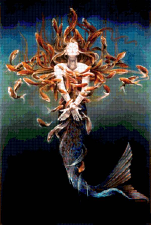 серия "стиль-магия русалки" - море, фэнтази, хищные, сирены, магия, русалки, рыбы, морские - предпросмотр