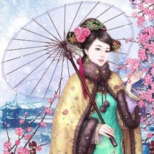 Схема вышивки «японка»