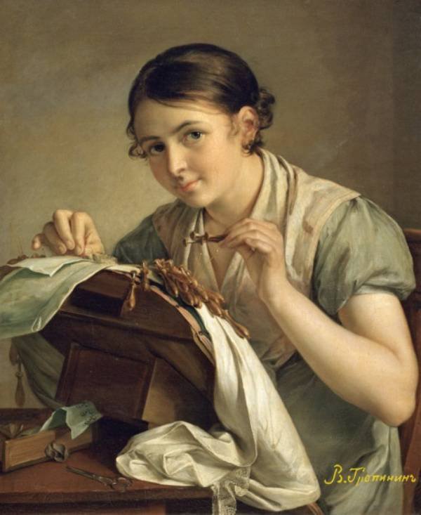 кружевница - картина, кружевница, девушка - оригинал