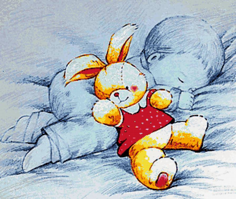 Малыш - игрушка, сон, малыш, зайка - предпросмотр