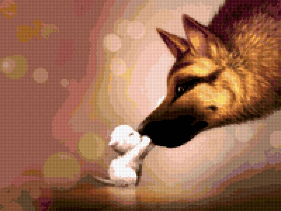 Дружба - животные, домашние животные, мультики, собака, котенок - предпросмотр