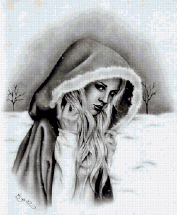 девушка - черно-белое, девушка, женщина, женский образ, монохром, она - предпросмотр