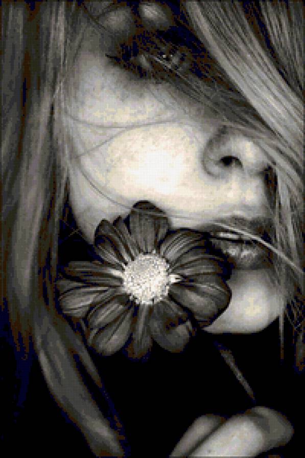 девушка - девушка, лицо, взгляд, черно-белое, женский образ, женщина, монохром - предпросмотр