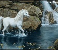 Схема вышивки «единорог и вода»