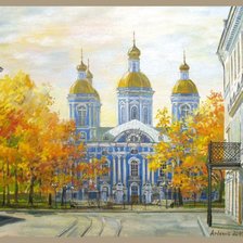 Схема вышивки «городской пейзаж, никольский собор»