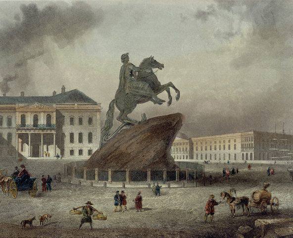 медный всадник - картина, памятник, пейзаж, город - оригинал