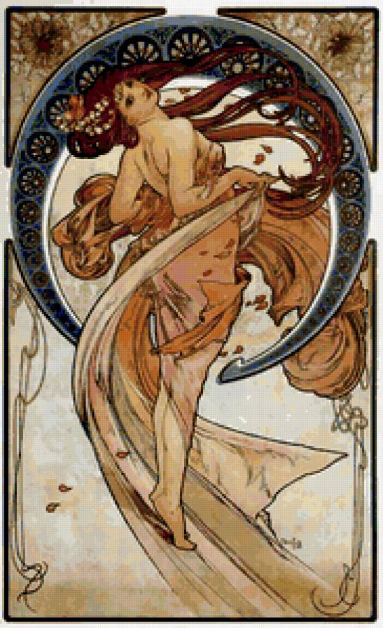 картина альфонса мухи - картина женщина - предпросмотр