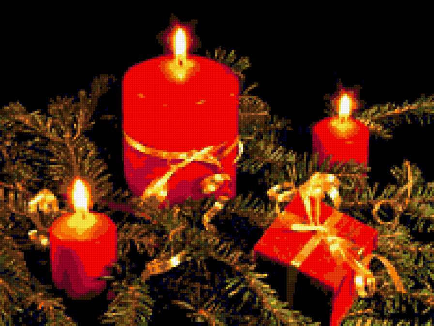 Новогодние свечи - праздник, новый год - предпросмотр