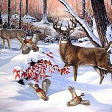 Схема вышивки «В зимнем лесу»