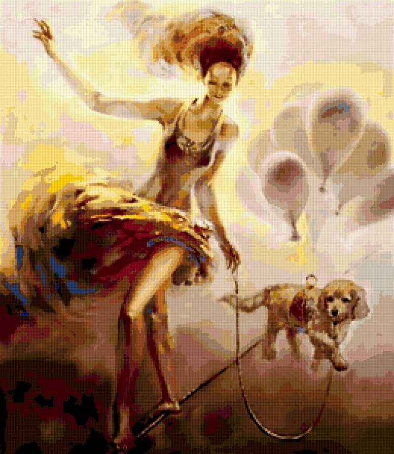 грация - щенок, сказка, девушка, цирк, шары - предпросмотр