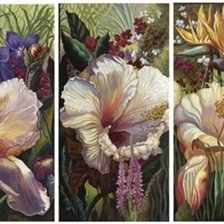 Схема вышивки «Триптих цветов    (общий вид)»