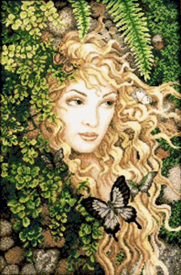 Нимфа - эльф, нимфа, эльфийка, девушка, магия, фэнтези - предпросмотр