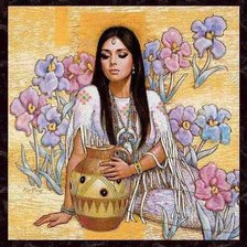 Схема вышивки «девушка с кувшином»