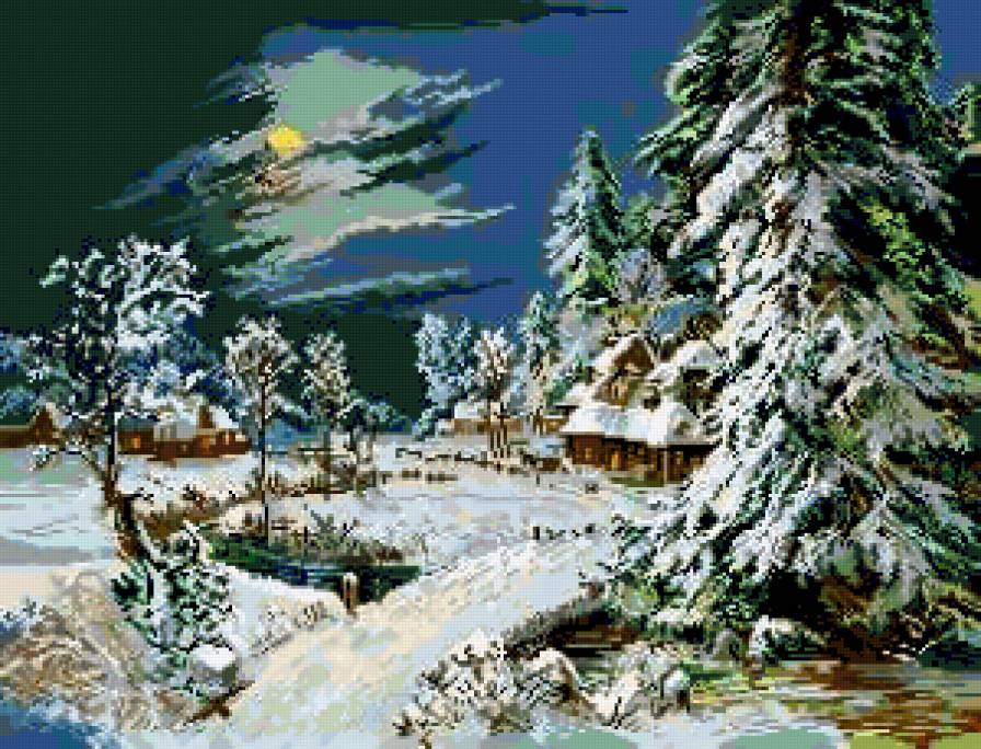 ЗИМНЯЯ НОЧЬ - природа - предпросмотр