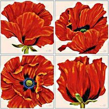 Схема вышивки «маки  (Триптих -общий вид)»