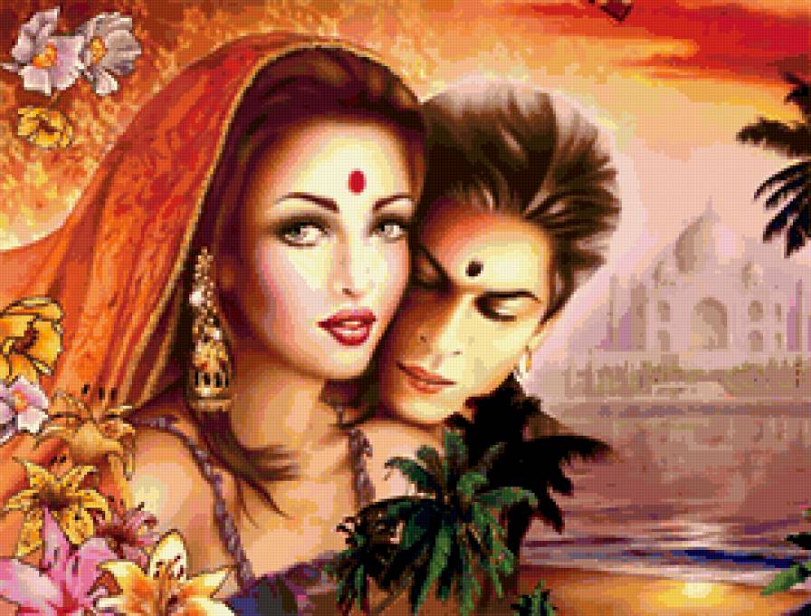 любовь - картина, девушка, влюбленная пара, красота, любовь - предпросмотр