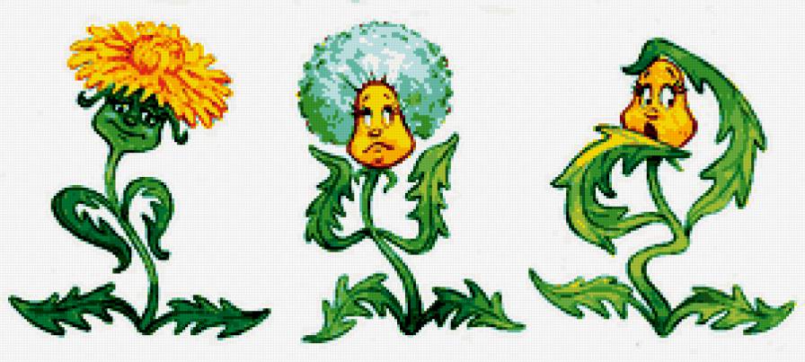 одуванчик - природа, юмор, цветы, цветочек, детская, детям, мультик - предпросмотр