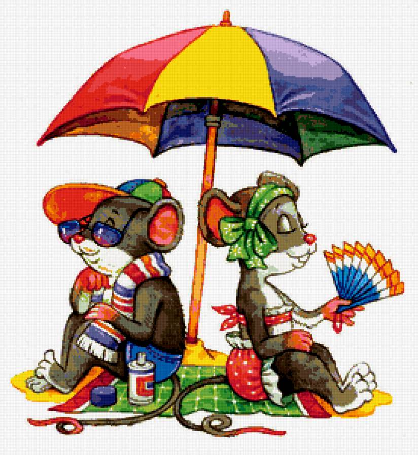 мышки - мышка, детская, детям, лето, мультик, зверята, пляж, отдых - предпросмотр