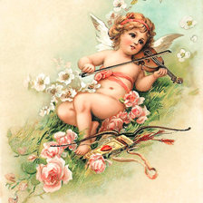 Схема вышивки «Купидон со скрипкой»