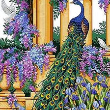 Схема вышивки «Павлин в саду»