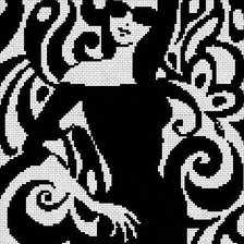 Схема вышивки «черно-белая леди»