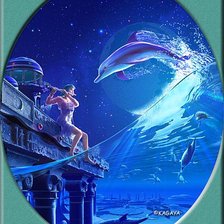 Схема вышивки «дельфины»