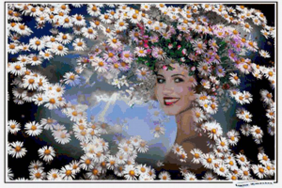 Девушка-ромашка - люди - предпросмотр