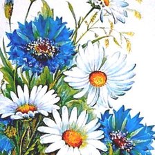 Схема вышивки «Васильки и ромашки»