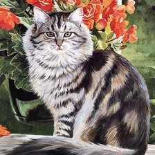 Схема вышивки «кошка»