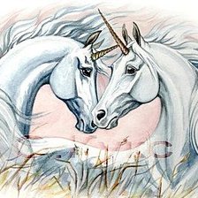 Схема вышивки «Единороги»