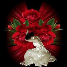 Схема вышивки «девушка роза»