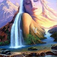 Схема вышивки «девушка водопад»