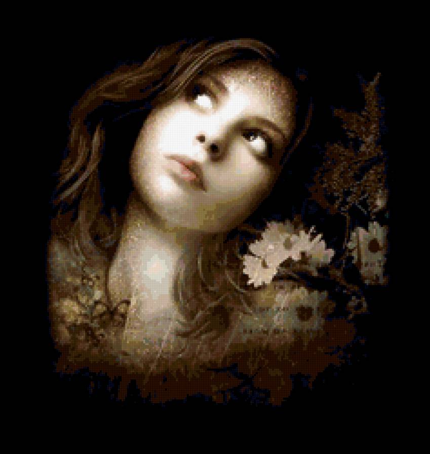 девушка - девушка, любовь, красота, картина, одиночество - предпросмотр