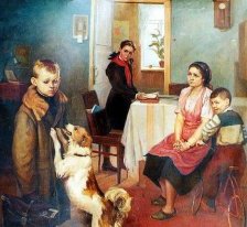 Схема вышивки «картина Решетникова "Опять двойка"»