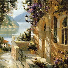 Схема вышивки «городской пейзаж. Италия.»