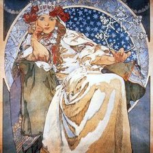 Схема вышивки «Картина А.Мухи "Принцесса гиацинтов"»