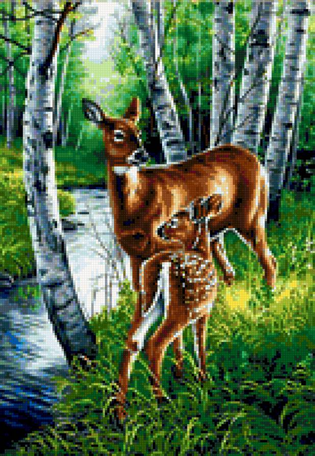 987676 - чувства, природа, олень, дерево, пейзаж, деревья - предпросмотр